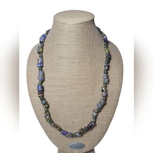 Antique - Vintage Venetian Cane Millefiori Murano Old World Trade Bead Necklace